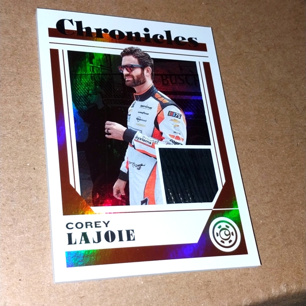 2023 Chronicles Luminance Corey Lajoie NASCAR Race Used Refractor Prizm